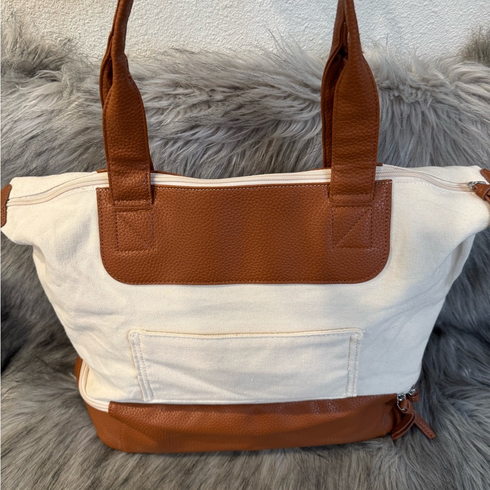 PRICE FIRM Graf Lantz Stylish Brown & Tan Women's Tote Bag
